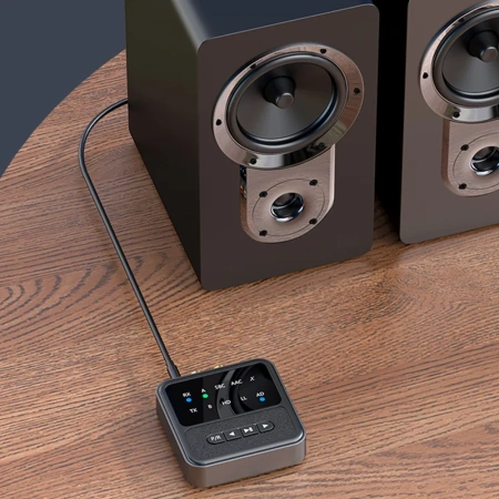 Аудио адаптер Hi-Fi BT200 приемник-передатчик (TX/RX) Bluetooth v5.4 - RCA / AUX 3.5мм, для дома и автомобиля, функция подключения двух устройств RX/TX, кодеки aptX / AAC / SBC