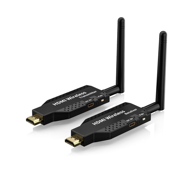 Удлинитель сигнала HDMI по Wi-Fi до 50 метров, активный, FullHD 1080p, комплект, черный