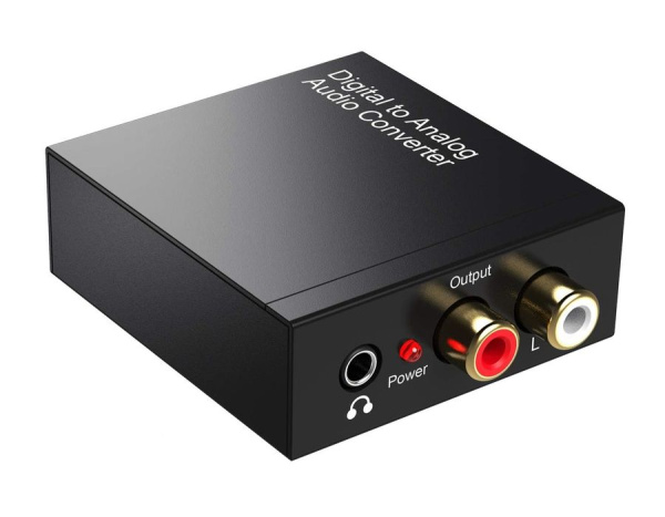 Адаптер - переходник, аудио-преобразователь с оптики (Toslink/SPDIF) на jack 3.5mm (AUX) и RCA, черный