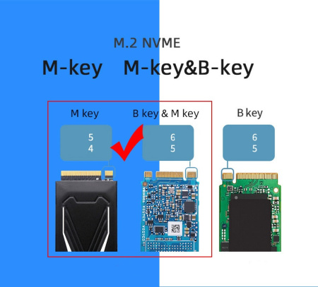 Внешний корпус - бокс для жесткого диска SSD M.2 NVME - USB-C/USB-A, алюминий, черный