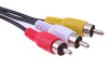 Кабель 3x RCA (AV) - jack 3.5mm (AUX) 15мм, папа-папа, 3 метра, черный
