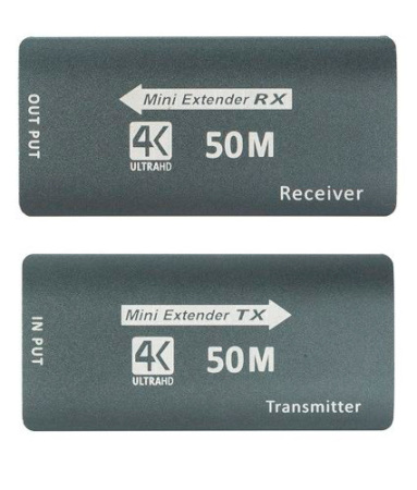 Удлинитель сигнала HDMI UltraHD 4К по витой паре RJ45 (LAN) до 50м MINI, комплект