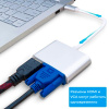 Адаптер - переходник USB3.1 Type-C - HDMI - VGA, серебро