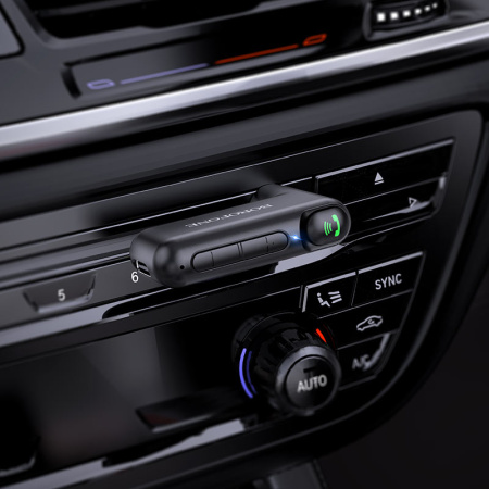 Автомобильный беспроводной AUX Bluetooth адаптер BOROFONE BC35, черный