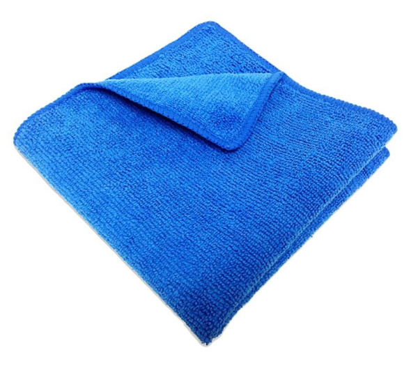 Двусторонняя салфетка из микрофибры для уборки авто и дома, 40х40см, плотность 420 гр/м.кв, синяя