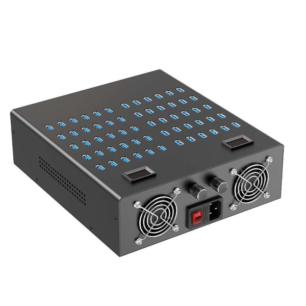 Зарядная станция на 60 USB портов mod. 1060P800WB, 5V2A/800W, активное охлаждение