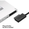 Адаптер - переходник - кабель SATA 6+7 pin - USB2.0 для DVD-привода ноутбука, черный