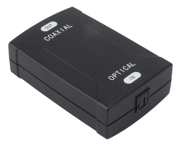 Цифровой преобразователь оптического сигнала в коаксиальный - OPTICAL (spdif, toslink) to COAXIAL, черный