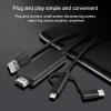 Кабель HDMI - MicroUSB - USB3.1 Type-C - Lightning для подключения смартфона к телевизору, 1,8 метра, черный