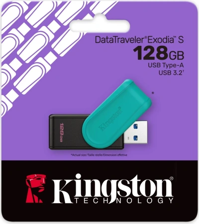 Флешка 128GB Kingston DataTraveler Exodia S DTXS, USB 3.0, черный