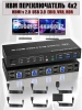 Адаптер - KVM-переключатель 4×2 HDMI v2.0 – 4K 60Гц, USB3.0, jack 3.5 мм + MIC, алюминий
