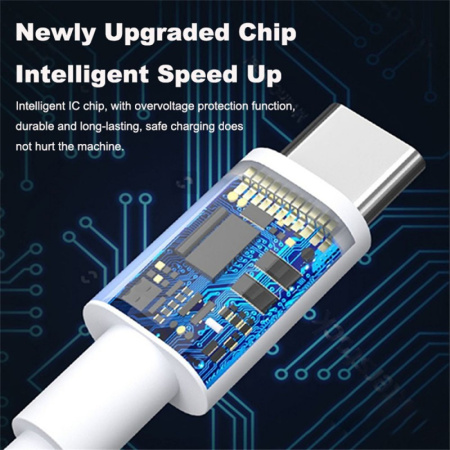 Зарядный USB дата-кабель Type-C для сверхбыстрой зарядки, 10A, 1 метр, белый
