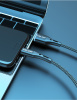 Зарядный USB дата кабель USLION Type-C для быстрой зарядки, 3.0A, 1м, черный