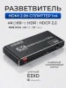 Сплиттер - разветвитель 1×4 HDMI 2.0b – 4K 60Гц, HDCP 2.2, HDR, Scaler (EDID), алюминий, черный