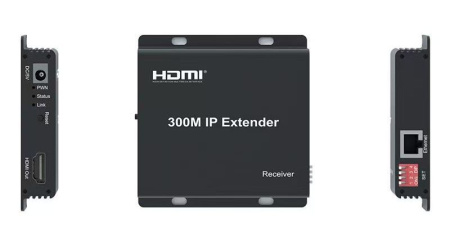 Приемник IP-удлинителя HDMI по витой паре RJ45 (LAN) до 300 метров, активный, FullHD 1080p, EDID, черный
