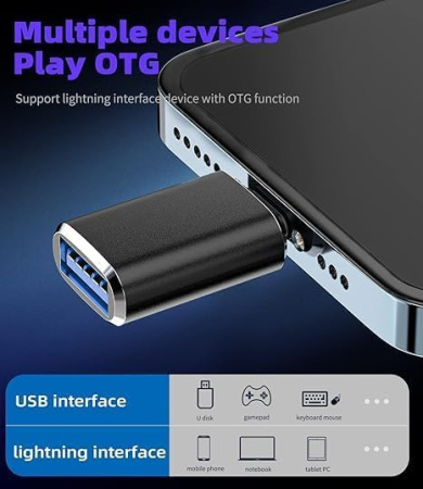 Адаптер - переходник Lightning - USB3.0, черный