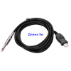 Кабель USB - jack 6.35mm для электрогитары, 3 метра, черный