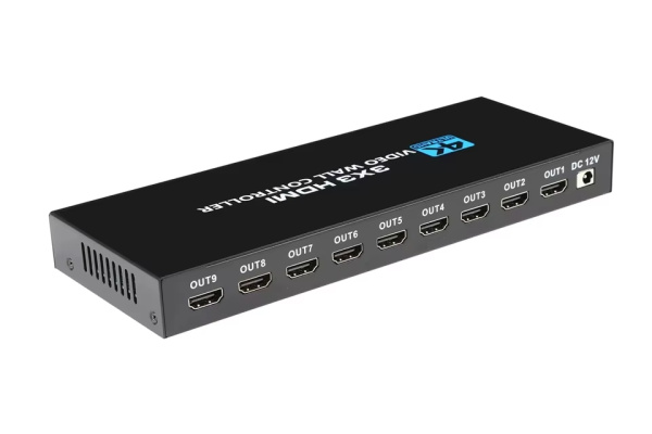 Контроллер видеостены HDMI 4K UltraHD 3x3 до 9 экранов, RS232, SPDIF/Toslink, пульт ДУ