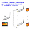 Удлинитель сигнала HDMI по Wi-Fi до 50 метров, активный, UltraHD 4K, комплект 1 передатчик + 2 приемника