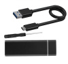 Внешний корпус - бокс для жесткого диска SSD M.2 NVME - USB-C/USB-A, алюминий, черный