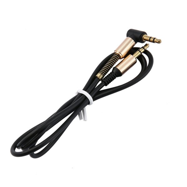 Кабель jack 3.5mm (AUX) PRO, папа-папа, 1 метр, черный
