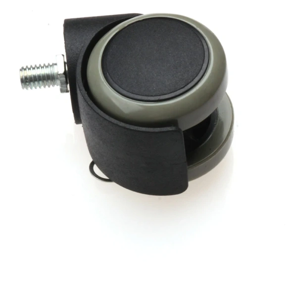 Мебельные прорезиненные колеса (Комплект 5шт.) для кресла на резьбе M10 (10*15 мм) / полиуретановые ролики для офисного стула