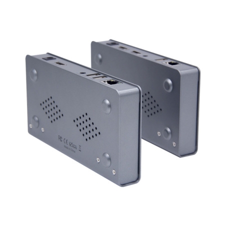 Адаптер - KVM-удлинитель HDMI 4K на 120 метров, серебро