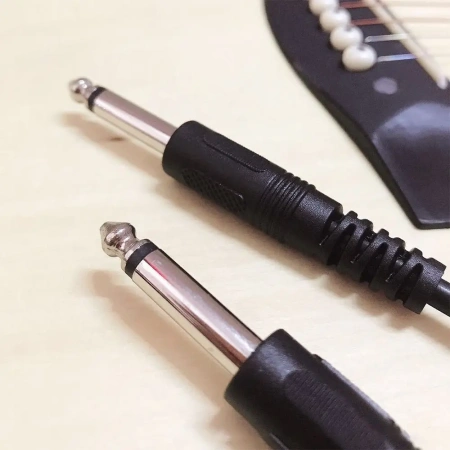 Кабель jack 6.35mm (AUX), папа-папа, 3 метра, черный