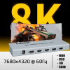 Cплиттер - разветвитель 1×4 HDMI UltraHD 8K 60Гц / 4K 120Гц, до 40 Гбит/c, поддержка HDCP2.3 / EDID / RS232