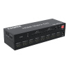 Матричный коммутатор - свитч-сплиттер 6×2 HDMI PRO, 4K 60HZ, оптика (Toslink/SPDIF), jack 3.5mm (AUX), EDID, пульт, черный