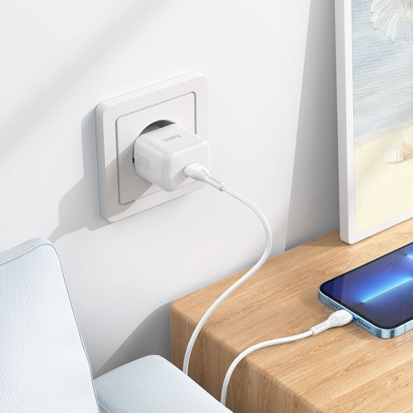 Зарядное устройство сетевое - блок питания HOCO N32, USB Type-C PD30W, белый