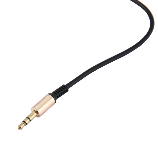 Кабель jack 3.5mm (AUX) PRO, папа-папа, 1 метр, черный