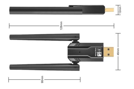Адаптер USB Bluetooth v5.4 BT11, 2 антенны