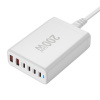 Настольное зарядное устройство - зарядная станция на 6 портов 200W USB-C / USB mod. 1006P200WW, быстрая зарядка, пластик, белый