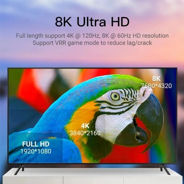 Кабель HDMI v2.1 Optical UltraHD 8K 60Гц / 4K 120Гц, поддержка HDR, ARC, 48 Гбит/с, 10 метров, черный