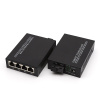 Медиаконвертер - удлинитель - коммутатор оптический 4xRJ45 10/100MB - 1xSC до 20км одномодовый одноволоконный, комплект