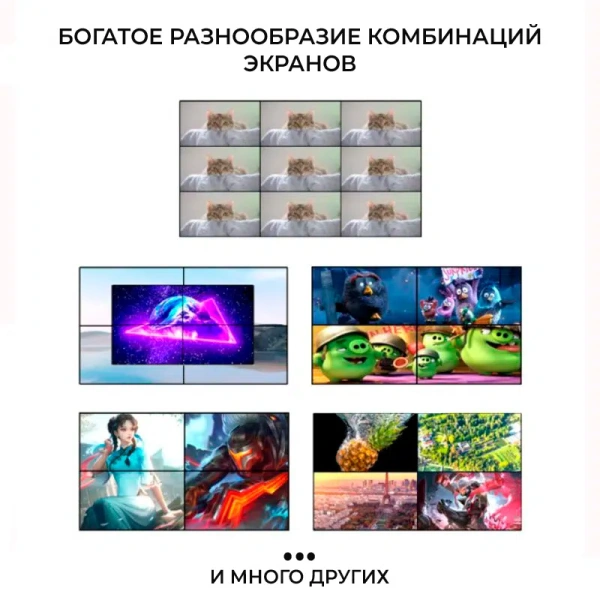 Контроллер видеостены HDMI /DisplayPort  4K@60Hz UltraHD 3x3 до 9 экранов 5 входов, RS232, RJ45, AUX, пульт ДУ