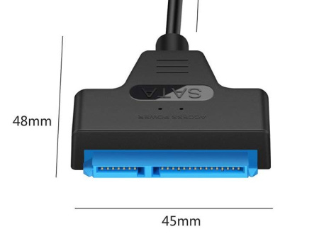 Адаптер - переходник - кабель SATA - USB3.1 Type-C для жесткого диска SSD/HDD 2.5″, черный