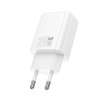 Зарядное устройство сетевое - блок питания HOCO N61, USB Type-C PD20W + USB QC3.0, белый