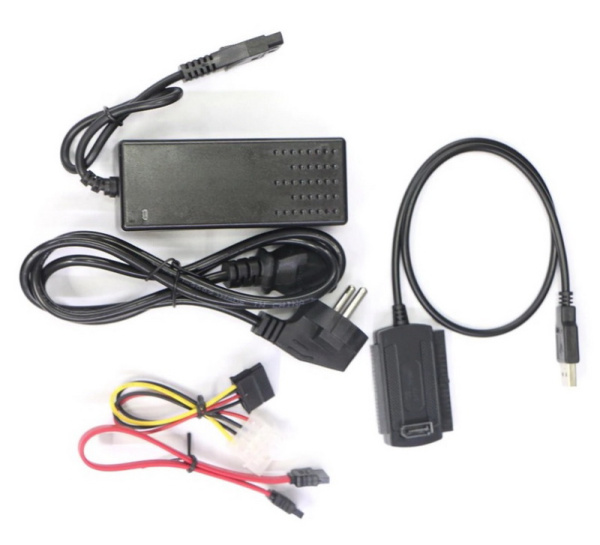 Адаптер - переходник - кабель USB2.0 - IDE/SATA для жесткого диска SSD/HDD 2.5″/3.5″, черный