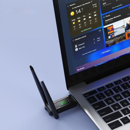 Адаптер - беспроводной Wi-Fi-приемник USB3.0 PRO, две усиленные антенны, до 1300 Мбит/с, двухдиапазонный - 2.4GHz/5.8GHz, (Free Driver)