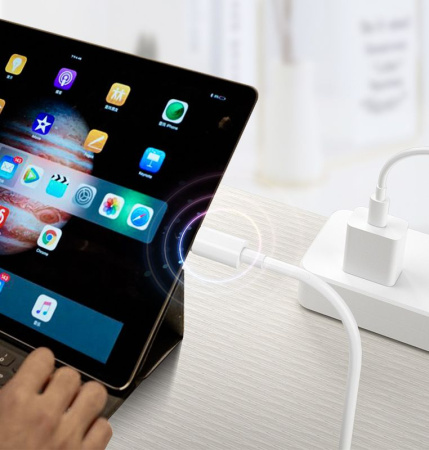 Дата-кабель для быстрой зарядки Lightning - USB-C PD 12W 3A, 2 метра, белый