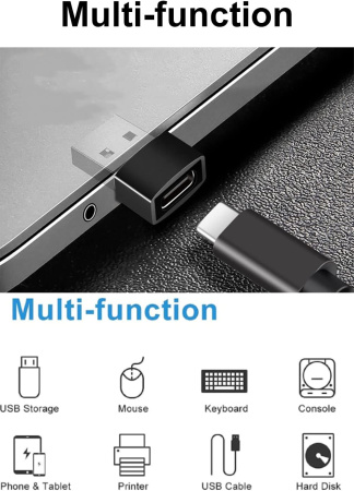 Адаптер - переходник OTG USB3.1 Type-C - USB3.0, ver.01, черный