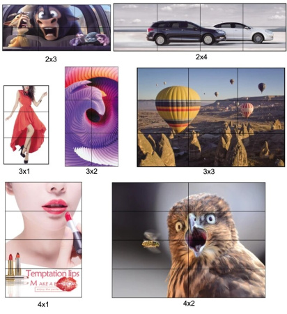 Контроллер видеостены HDMI 4K на 9 экранов 3x3