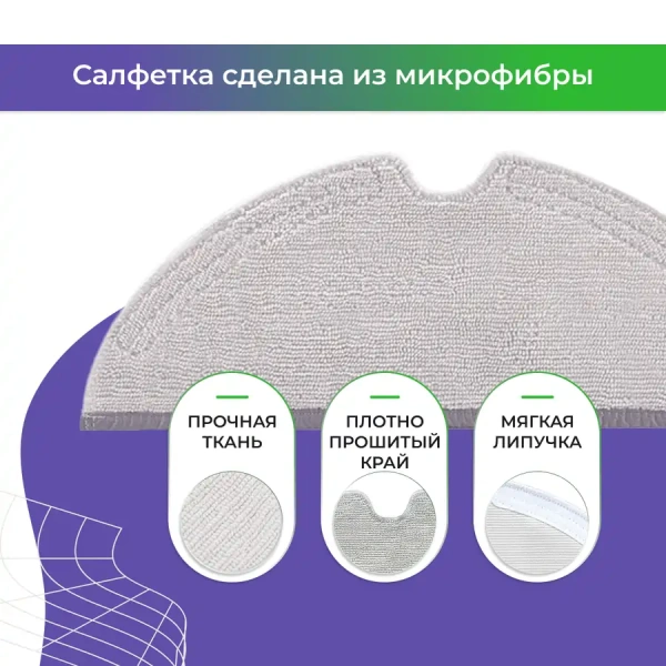Салфетка (тряпка) - многоразовая микрофибра для робота-пылесоса Roborock S5 Max