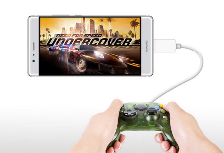 Адаптер - переходник OTG USB3.1 Type-C - USB3.0, кабель 10 см, серебро