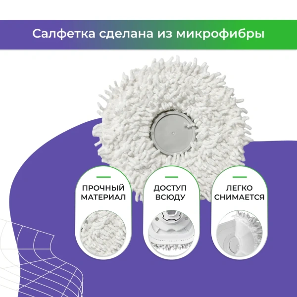 Салфетка (тряпка) - многоразовая микрофибра для робота-пылесоса Dreame Bot W10