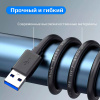 Кабель - удлинитель USB3.0, папа-папа, экранированный, 0,5 метров, черный