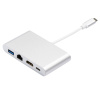 Адаптер - переходник - хаб 4in1 USB3.1 Type-C на HDMI - USB3.0 - USB3.1 Type-C - RJ45 (LAN) до 100 Мбит/с, серебро