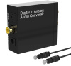 Адаптер - переходник, аудио-преобразователь с оптики (Toslink/SPDIF) на jack 3.5mm (AUX) и RCA, черный